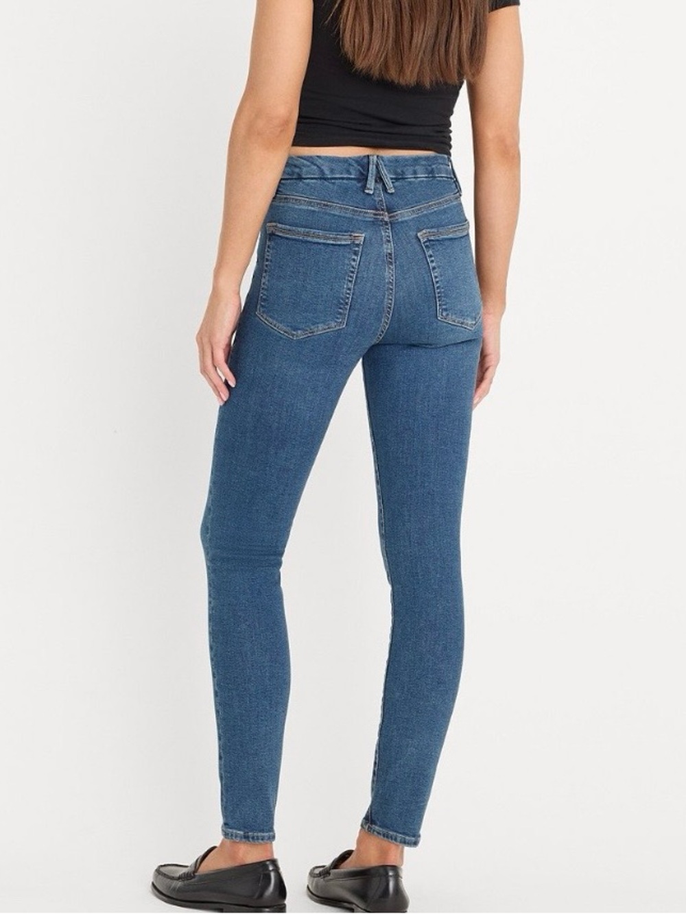 Good American Good Legs Skinny Jeans Blue Mid Rise Denim Size 4 / 27 Stretch - Picture 4 of 11